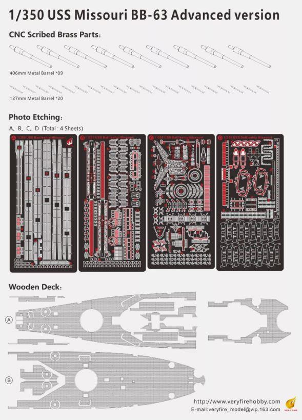 Very Fire VF350909AD 1/350 Scale USS Missouri Advanced Plastic Model Kit HELL IN THE PACIFIC