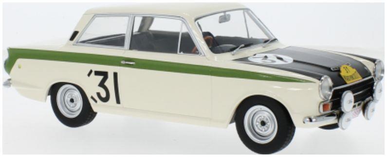 Model Car Group 1:18 Scale Lotus Cortina MK I #31 Marathon de la Route J.Ickx/G.Staepelaere (RHD)