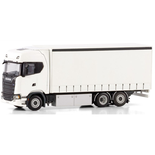 WSi 1:50 Scale Scania S Highline CS20H Riged Curtainside Truck 6x2 TAG Axle White Line