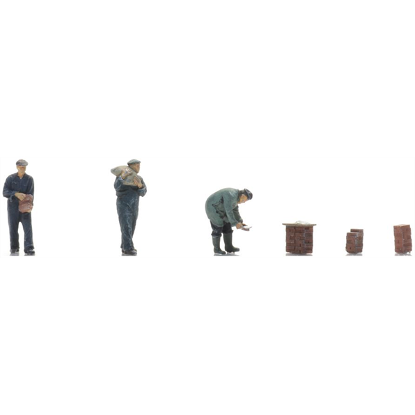 Artitec 1:120 Scale Bricklayers 1930s - 1990s (3x) Ready-Made Figures