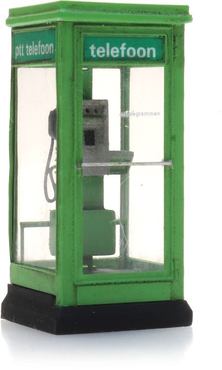 Artitec H0 Scale Green Phone Booth (PTT) 1:87 Ready-Made, Painted