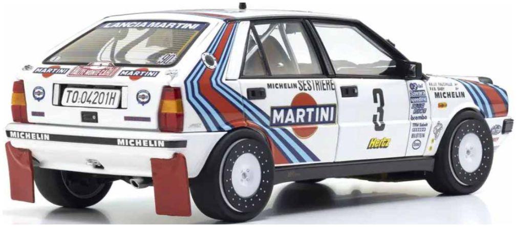 Kyosho 1:18th Scale Lancia Delta HF 4WD Rally Monte Carlo 1988 Martini #3