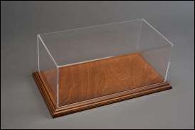 Atlantic 1:43 Scale Aichi 1:43 Display Case with Mahogany Wood Base (Narrow Edge)