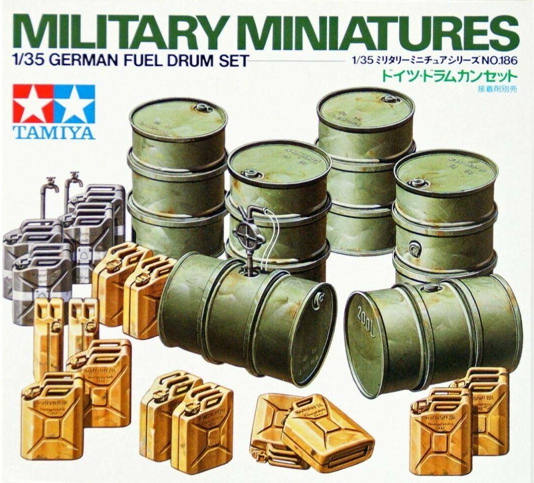 Tamiya 1/35 Scale GERMAN FUEL DRUM SET  Scale Kit 35186