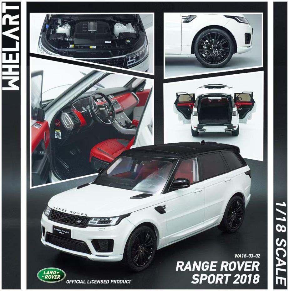 Whelart  1:18th Scale Range Rover Sport 2018 White/Black Wheels