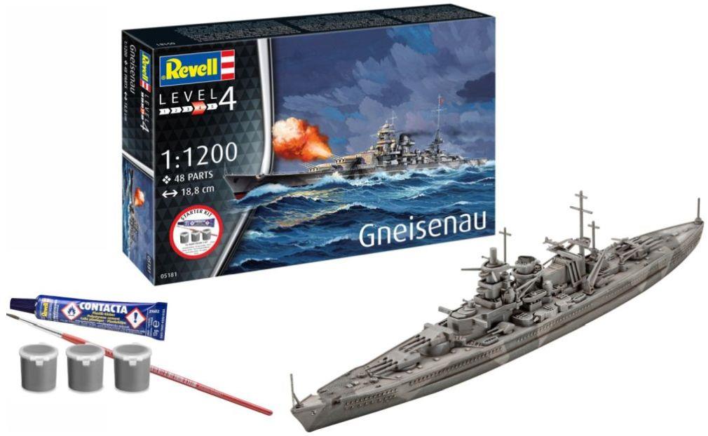 Revell  1:1200th Scale Battleship Gneisenau Starter Kit