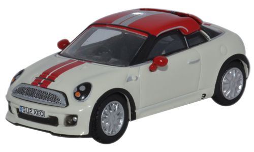 Oxford Diecast 1:76 Scale Mini Coupe - Pepper White and Chilli Red