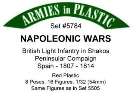 Armies in Plastic 1:32 Scale Napoleonic Wars British Light Infantry in Shakos Peninsular Campaign Spain 1807