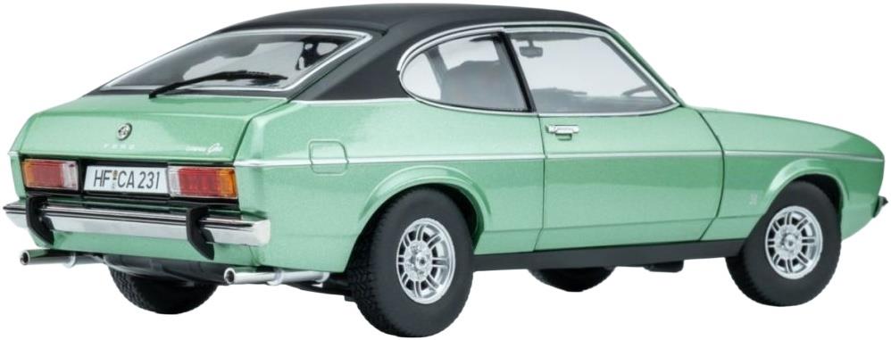 Touring Model Cars 1:18th Scale Ford Capri II Ghia 3.0 (1974 - 1977) Mediteran Green w/Vinyl Top Black