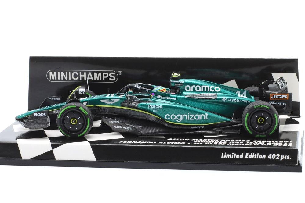 Minichamps 1:43 Scale Aston Martin AMR23 Fernando Alonso 2nd Monaco 2023