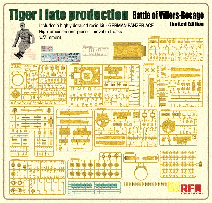 Rye Field 5101 1/35 Scale Tiger 1 Late Production Battle of Villers-Bocage Limited Edition.  End of QTR 1