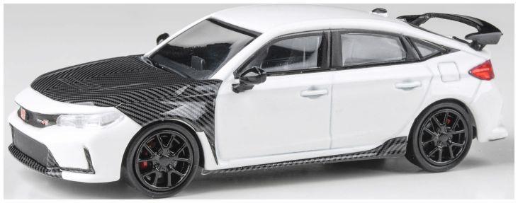 Paragon  1:64th Scale Honda Civic Type R FL5 White 2023 w/Carbon Parts (RHD)