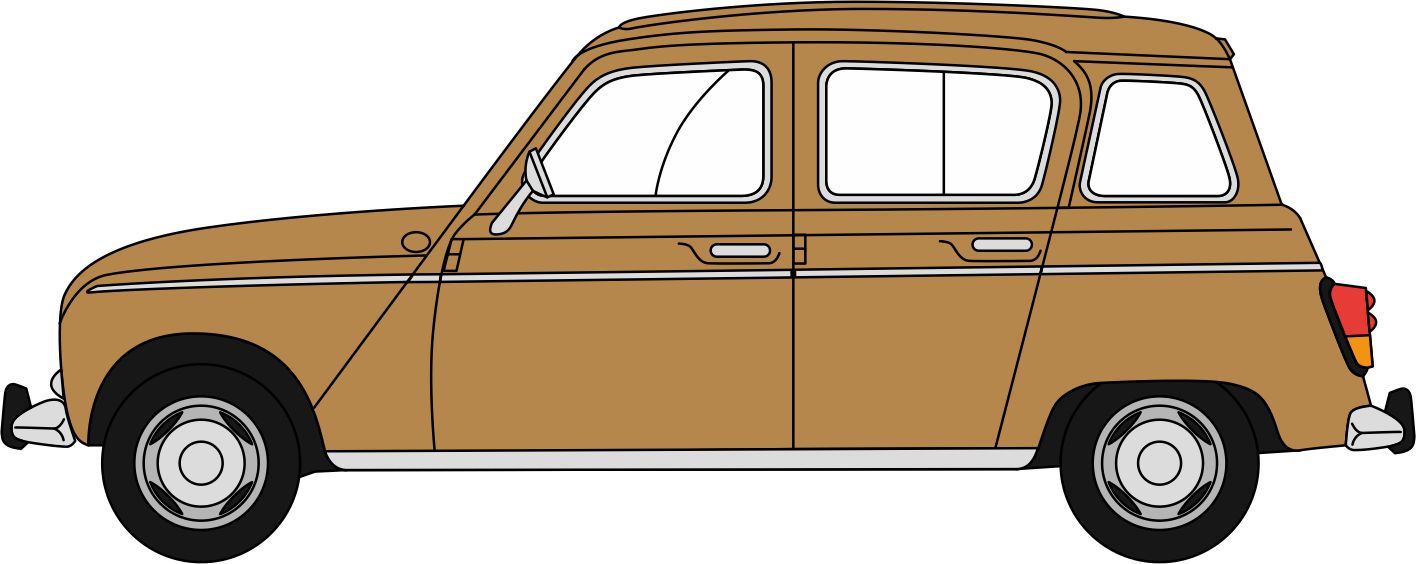 Oxford Diecast 1:76 Scale Renault 4 Marron Glace