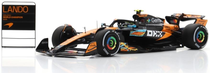 Spark 1:43rd Scale McLaren MCL39 #4 3rd Abu Dhabi GP 2025 L. Norris Champion 2025 w/Big Base/Tyre Marks