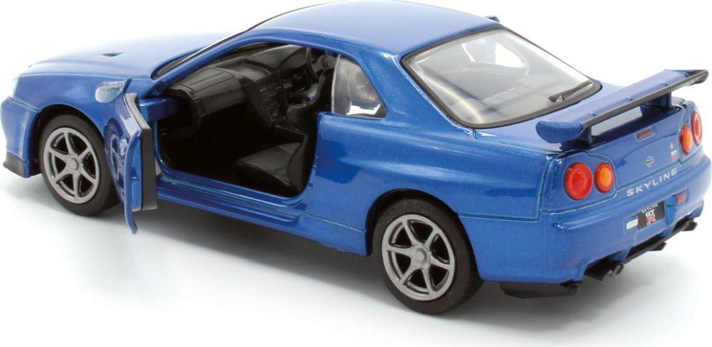 Tayumo 1:36 Scale Nissan GT-R34 V-Spec II - Blue Pull Back