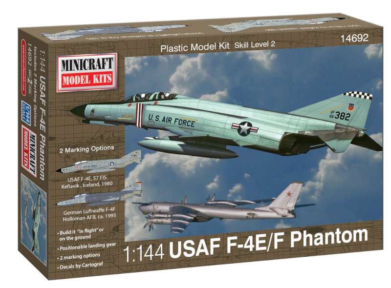 Minicraft Models 1:144 Scale F-4E/F Phantom USAF/Luftwaffe with 2 Marking Options