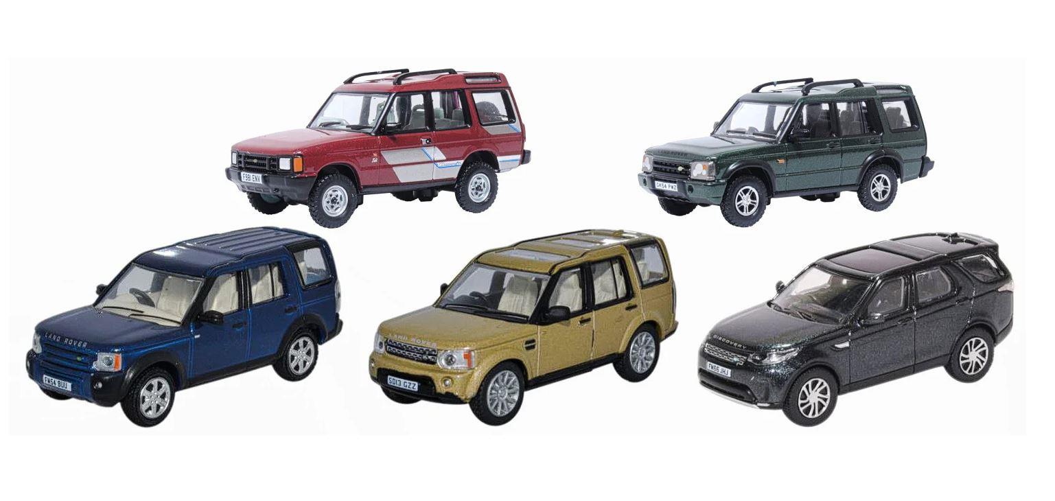 Oxford Diecast 76SET77 1/76 Scale 5 Piece Set Land Rover Discovery 1/2/3/4/5