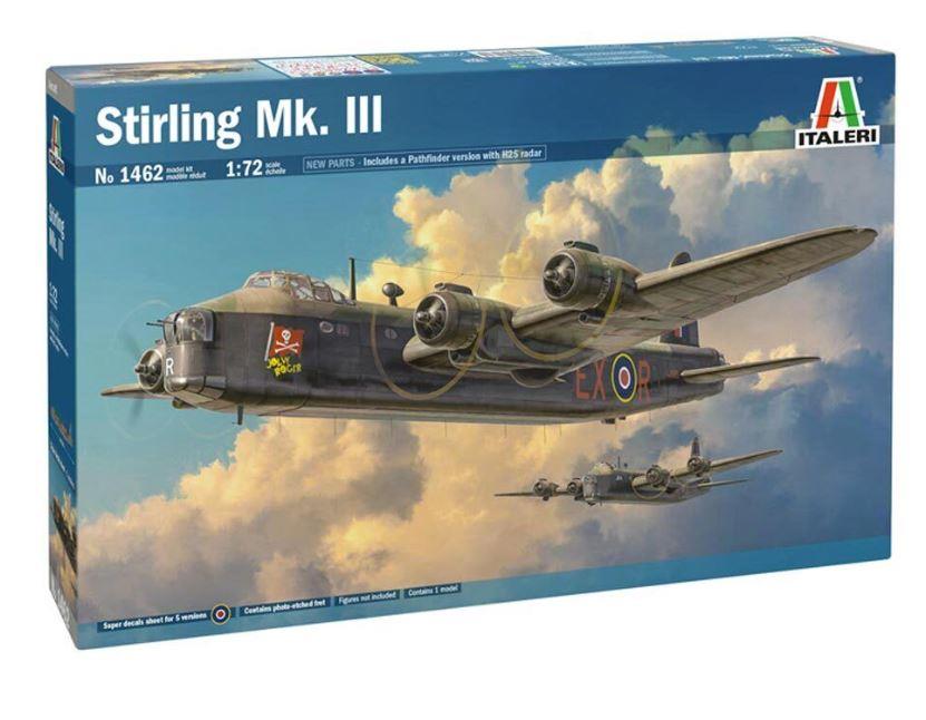 Italeri 1462 1/72 Scale Stirling MkIII RAF British Military Bomber Aircraft Model Kit