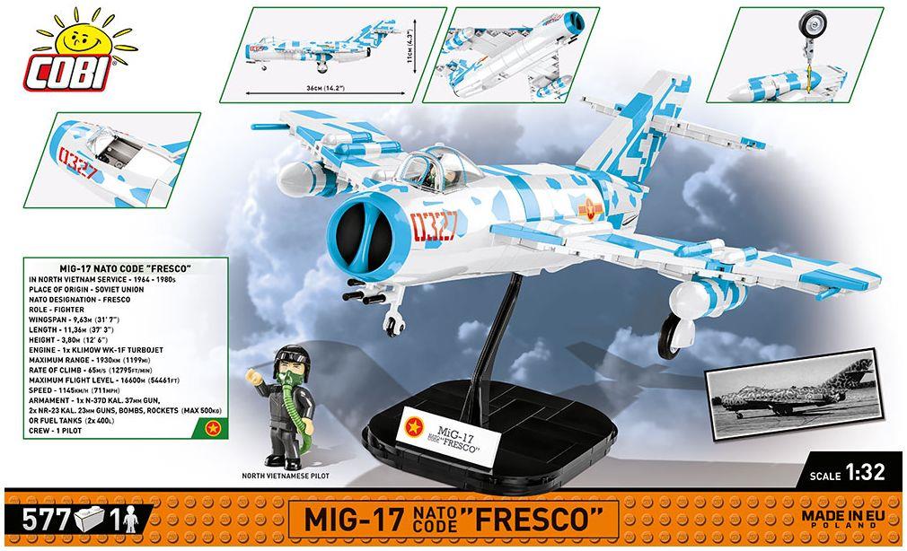 Cobi N/A Scale MIG-17 NATO Code F Vietnam War (577 pcs)