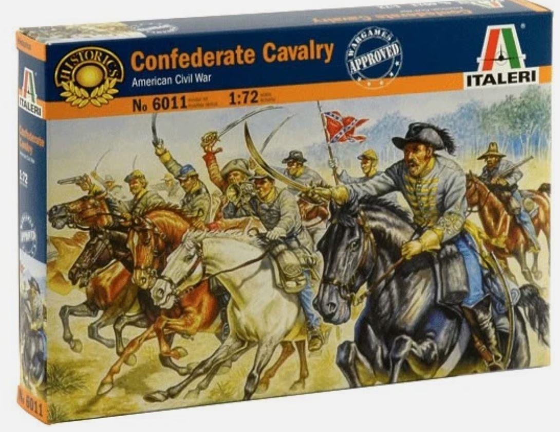 Italeri 6011 1:72 Scale Confederate Cavalry Johnny Rebs Plastic Model Figures