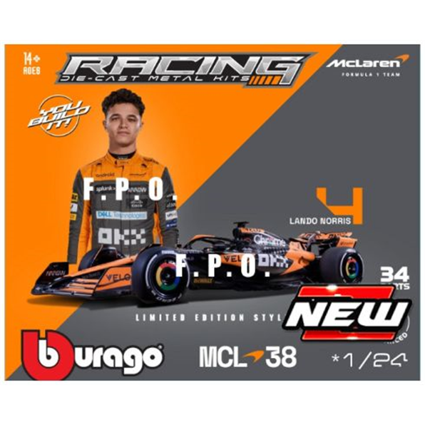 Burago 1:24 Scale McLaren MCL38 F1 2024 Piastri Kit