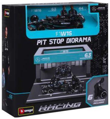 Burago 1:43 Scale Mercedes AMG Petronas F1 W14 E Performance #63 George Russell 2023 Pit Pass Set