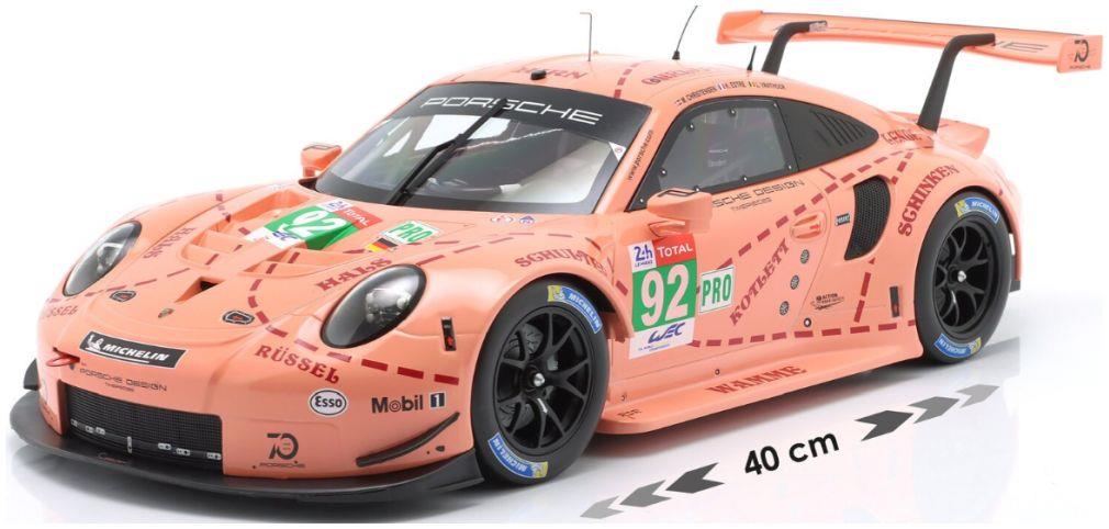IXO  1:12th Scale Porsche 911 (991) RSR #92 Winner LMGTE-Pro 24h Le Mans Pink Pig Christensen/Estre