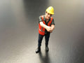 AT Collections 1:32 Scale Worker connecting chain Orange safety jacket with helmet