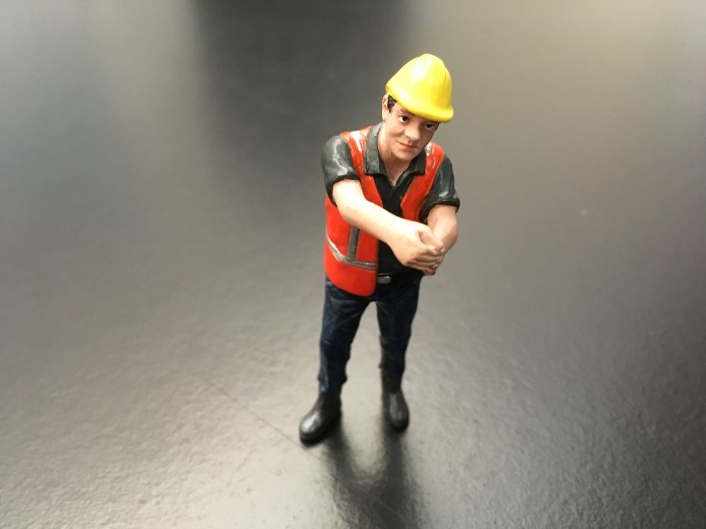 AT Collections 1:32 Scale Worker connecting chain Orange safety jacket with helmet