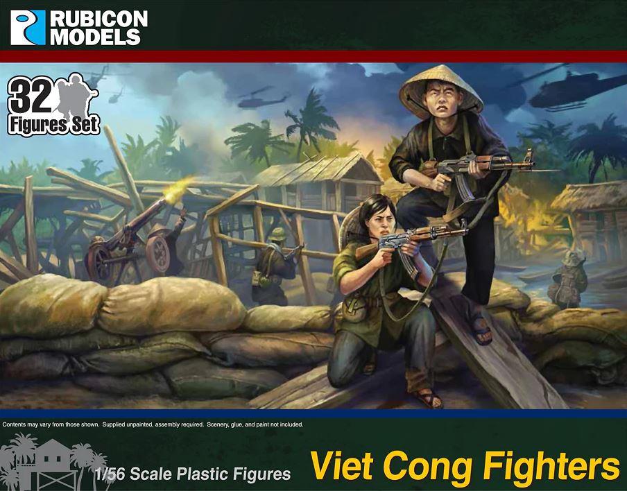 Rubicon Models 281001 1/56 Scale Viet Cong Fighters & Command (32 fig)