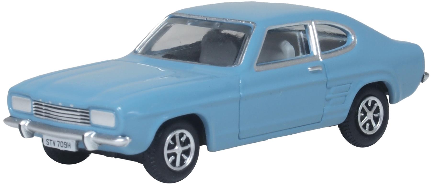 Oxford Diecast 1:76th Scale Ford Capri Mk1 Light Blue/Nevilles Car (Auf W)