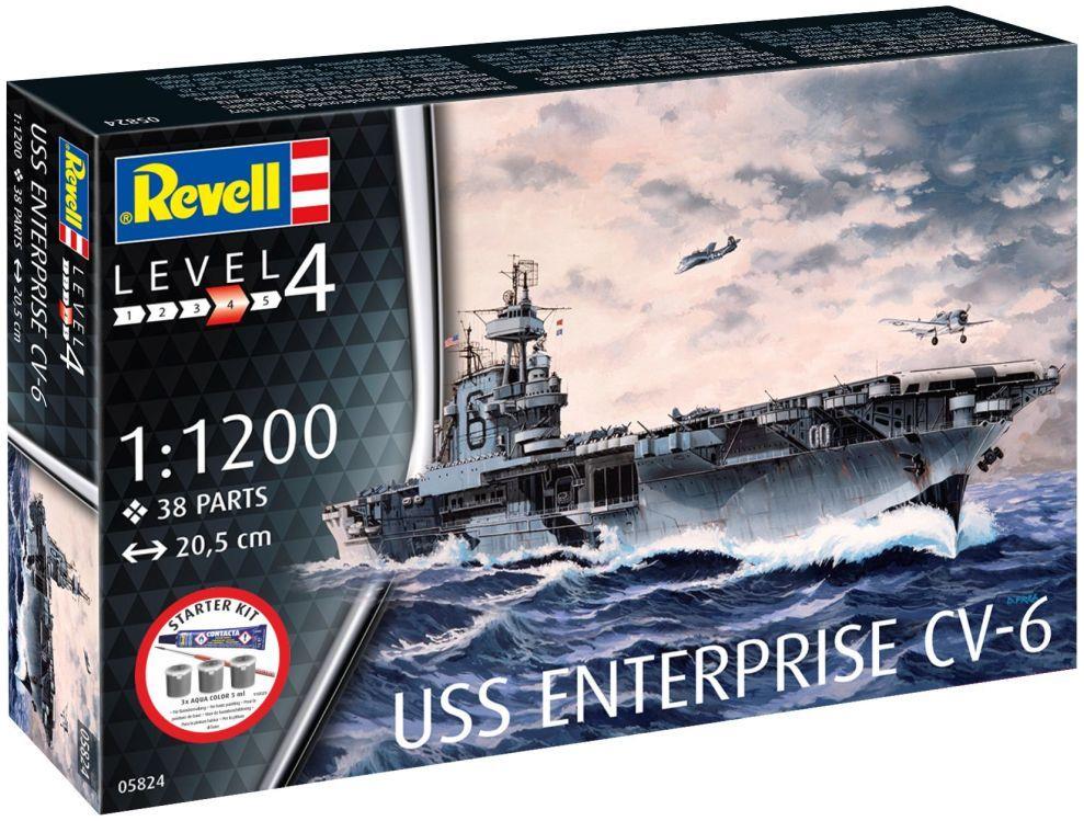 Revell  1:1200th Scale USS Enterprise CV-6 Starter Kit