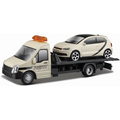 Burago 1:43 Scale Vw Polo Gti Mark 5 + Flatbed Transporter C Cream