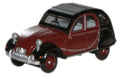 Oxford Diecast 1:76 Scale Citroen 2CV - Charleston Maroon/Black