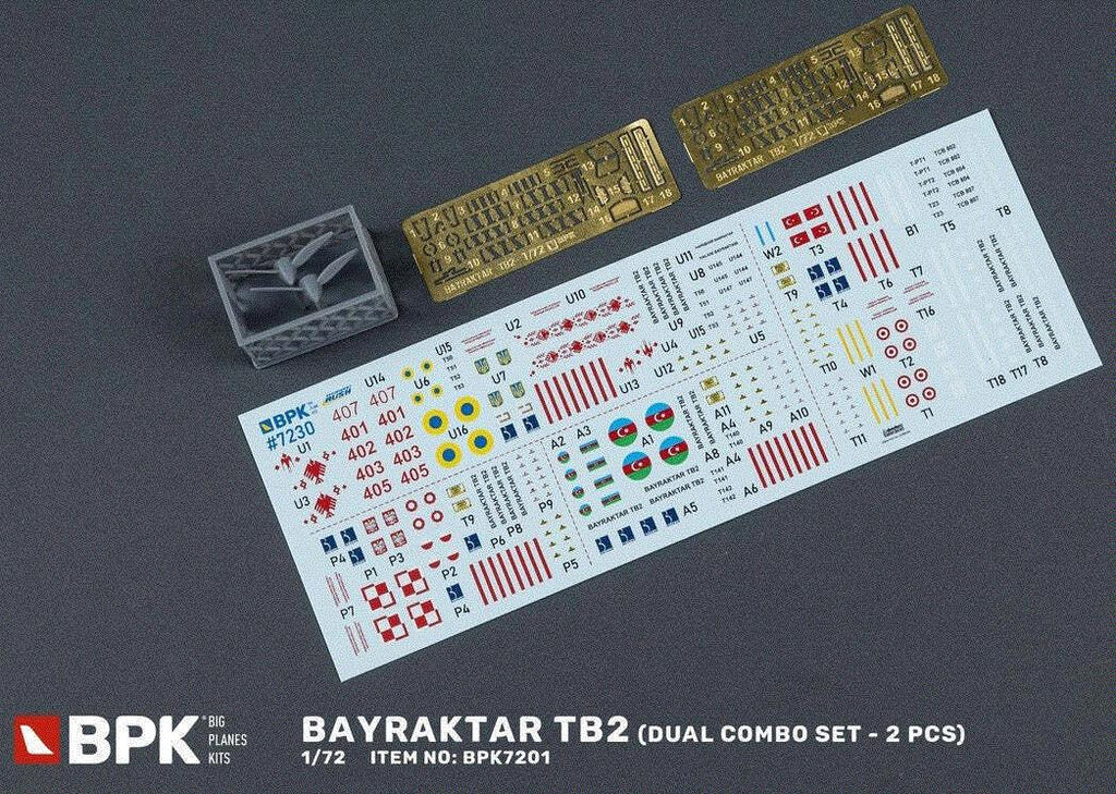 Big Planes Kits BPK7230 1/72 Scale Bayraktar TB2 Dual Combo Set