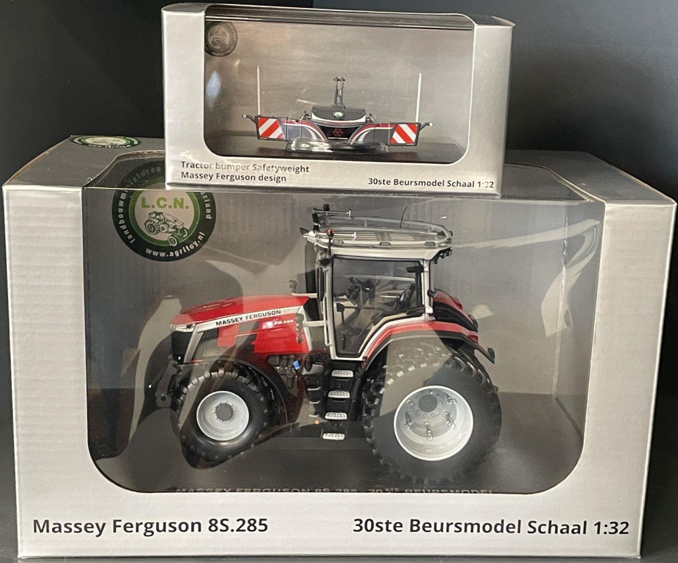 Universal Hobbies 1:32nd Scale 2pc Set - Massey Ferguson 8S.285 + Bumper Weight - L.C.N Show Model Limited Edition
