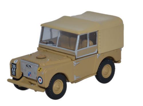Oxford Diecast 1:76 Scale Land Rover S1 80" Canvas sand - 34th Light