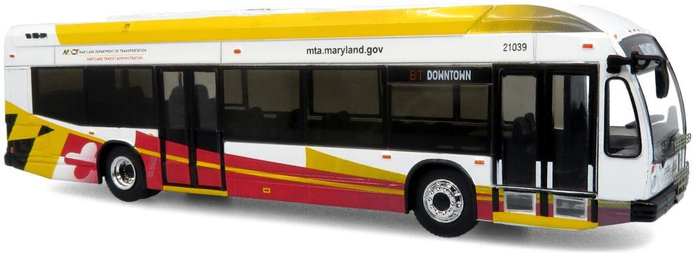 Iconic Replicas 1:87th Scale Nova Bus LFSH Transit Bus MTA Maryland