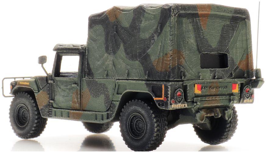 Artitec 1:87 Scale Humvee Camo Cargo TK-HQ Unit (US) Ready-Made, Painted
