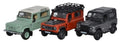 Oxford Diecast 1:76 Scale Set 3Pce - Land Rover Defender Heritage