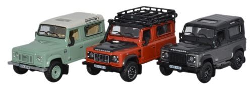 Oxford Diecast 1:76 Scale Set 3Pce - Land Rover Defender Heritage