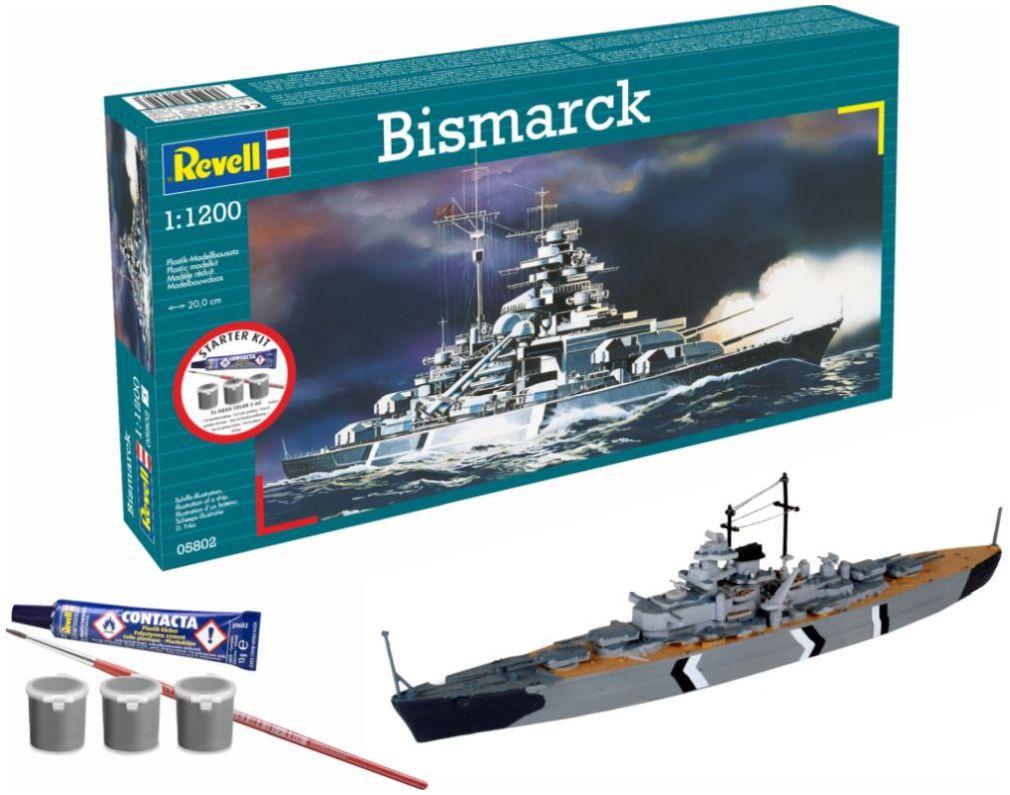Revell  1:1200th Scale Battleship Bismarck Starter Kit