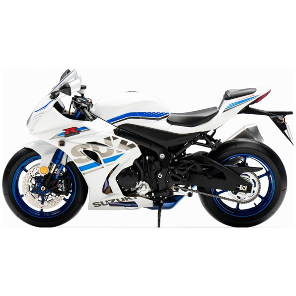 LCD Model 1:12 Scale Suzuki R1000 2020 Motorcyle White