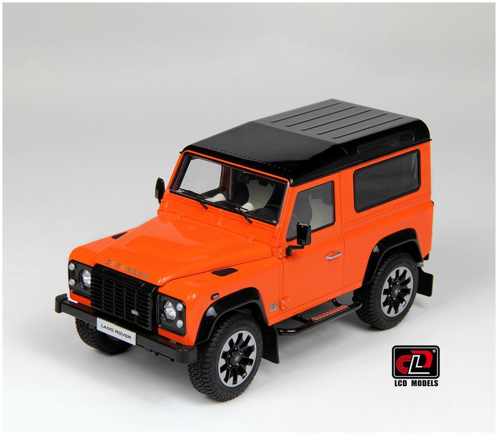 LCD Model 1:18 Scale Land Rover Defender 90 2018 Works V8 70th Edition Orange
