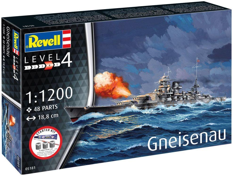 Revell  1:1200th Scale Battleship Gneisenau Starter Kit