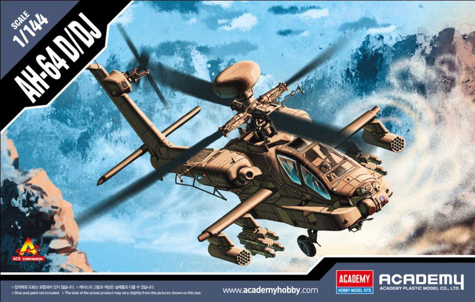 Academy Kits 1:144 Scale AH-64D/DJ Apache Helicopter