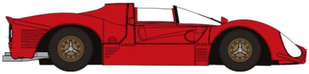 Brekina  1:87th Scale Ferrari 330 P3 Spyder Red 1967