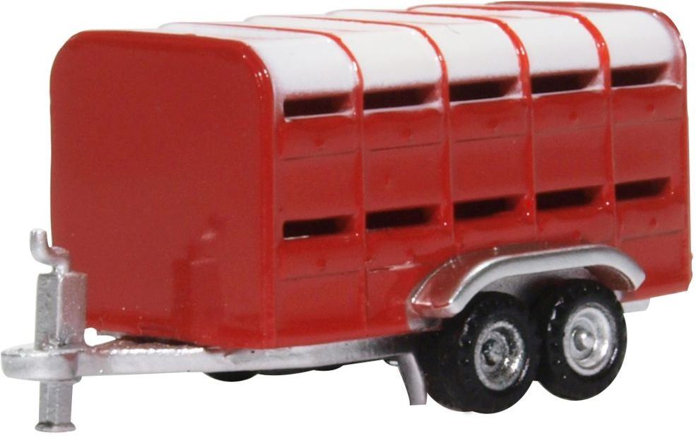 Oxford Diecast 1:148 Scale Livestock Trailer Red