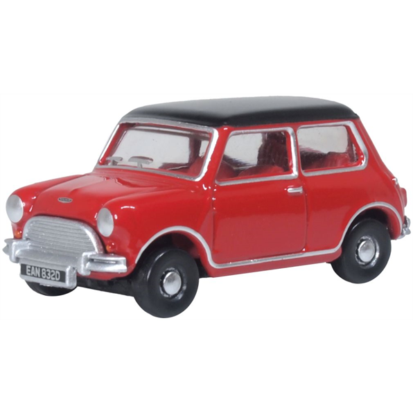 Oxford Diecast 1:76 Scale Austin Cooper Mini Tartan Red/Black