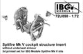 IBG Models 72U090 1/72 Scale Spitfire Mk V Cockpit Structure Insert (without underseat armour) 3d Printed Set